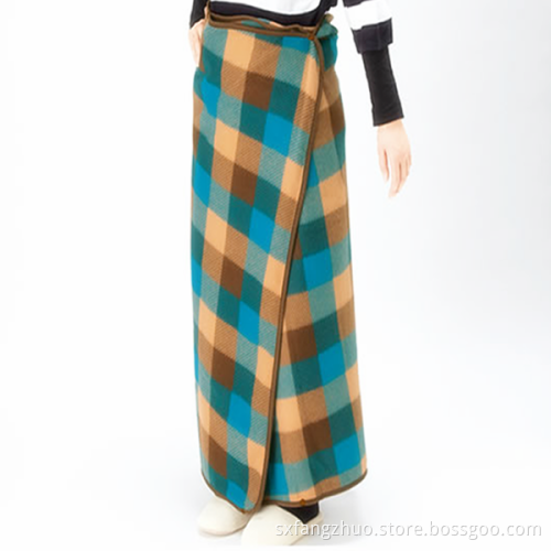 gemle gebrauchter Druck Polar Fleece Poncho mit Kapuze